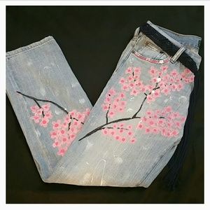 LRL Cherry Blossom Boyfriend Jeans